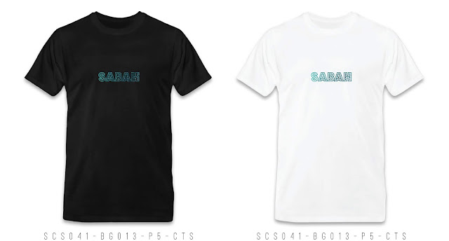 SCS041-BG013-P5-CTS Sabah T Shirt Design Sabah T shirt Printing Custom T Shirt Courier To Sabah Malaysia