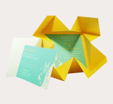 Creative Homemade Wedding Invitation Ideas1955 Fun Origami Wedding Card 