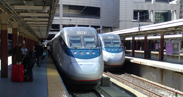 High Speed Acela Locomotives at Boston;'s South Station