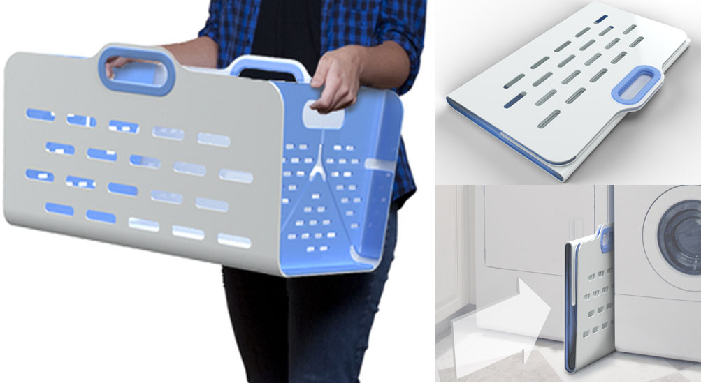 UnHampered - Laundry basket for small spaces... |unpressable buttons