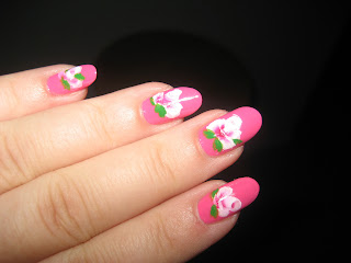 Pink Tea Rose Nail Art Fashion Design