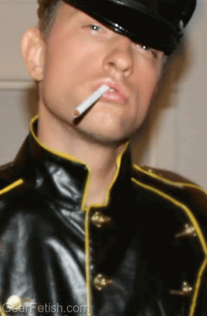 7 Handsome Men Smoking Cigarettes Wearing Leather Jackets