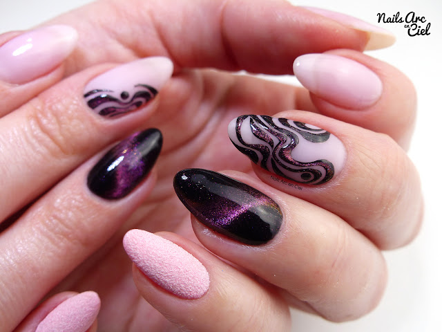 Nail Art - Abstrait 3D avec un VSP magnetique par Nails Arc en Ciel