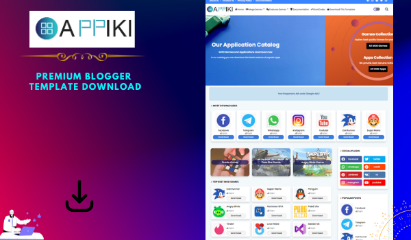 Appiki Premium Blogger Template Download