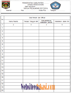 Contoh Format Daftar Penerima Gala Siswa 2018