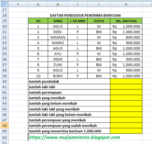 soal count, countif, countifs