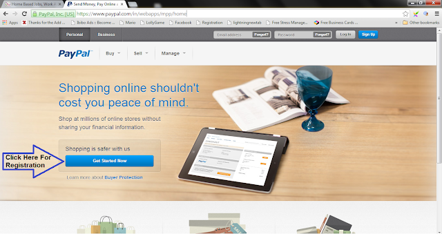 Paypal Account Registration- Step1