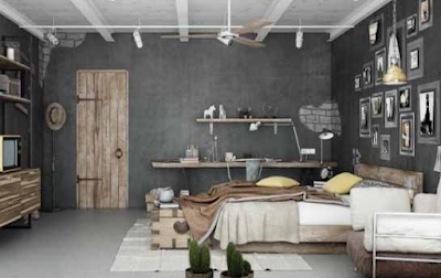 desain kamar industrial keren