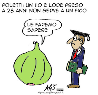 Laurea, poletti, giovani, istruzione, lavoro, satira vignetta