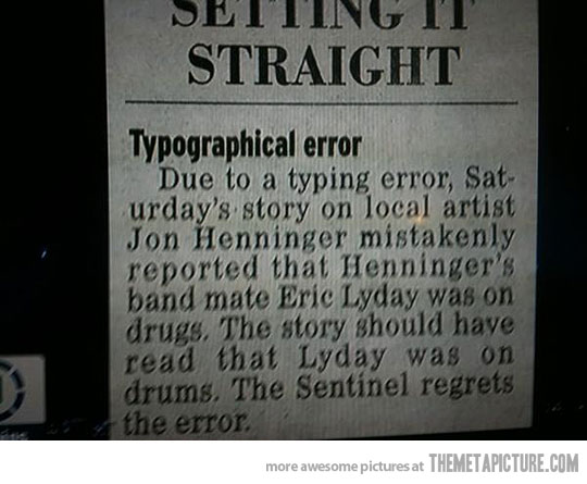 newspaper correction