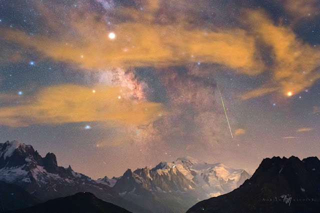 NASA PhotoNews: Mont Blanc, Meteor, and Milky Way