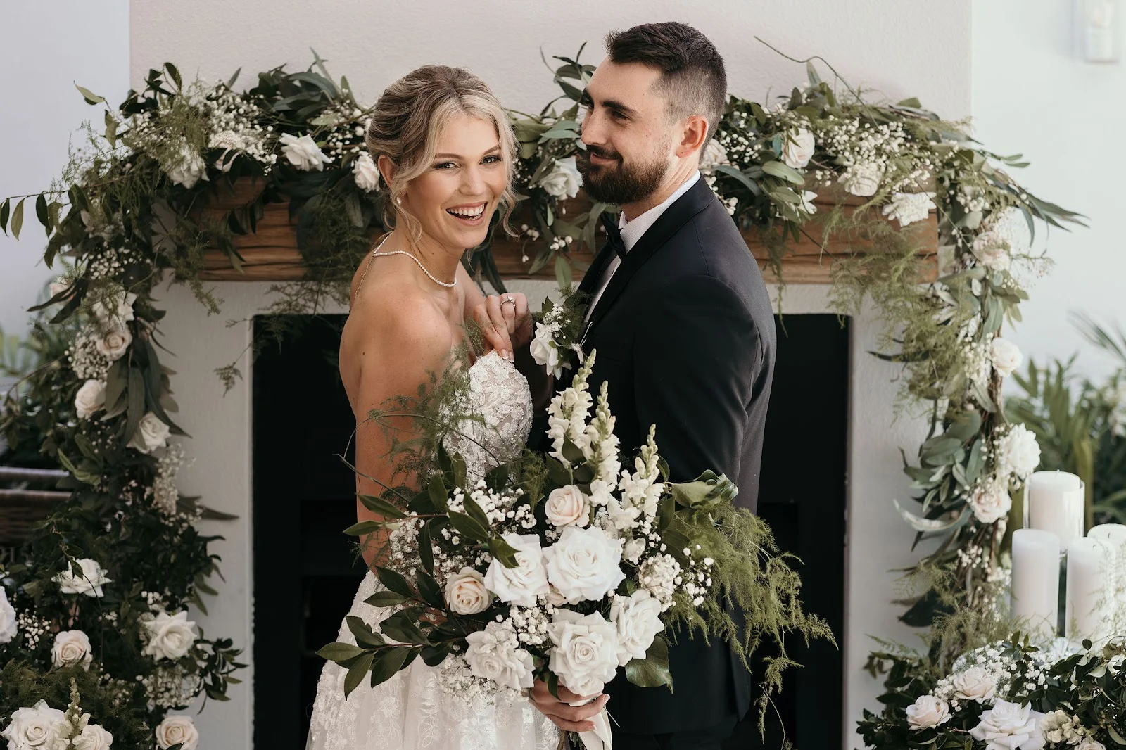 white floral wedding inspiration brisbane weddings october falls photography