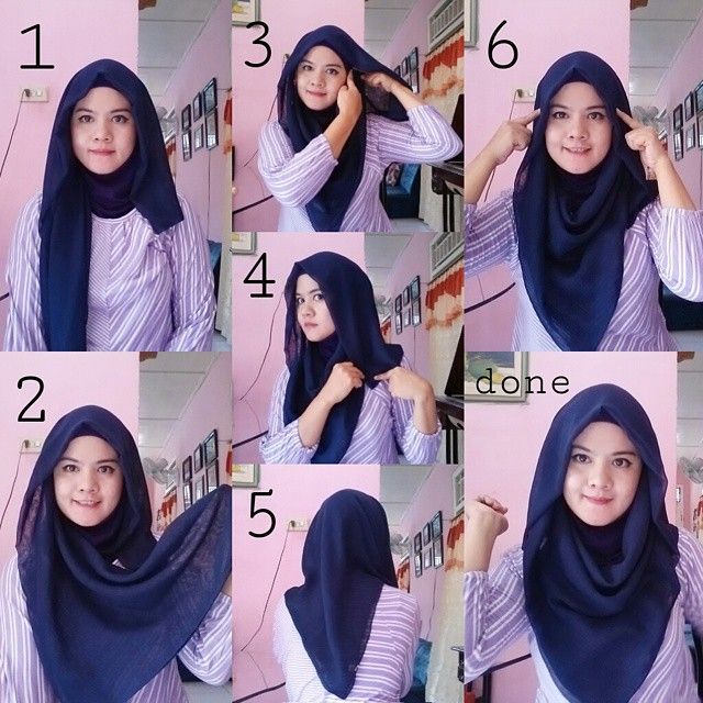 Tutorial Hijab Segi Empat Paris Simple