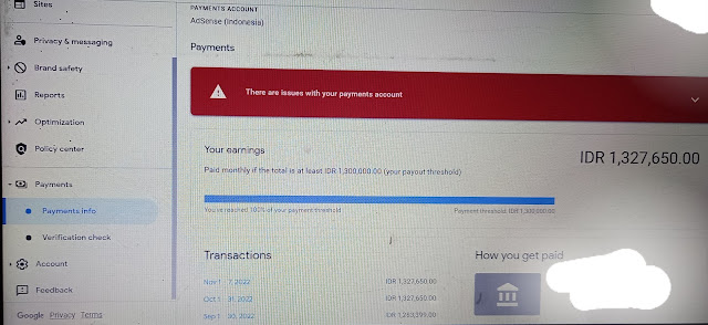 Verifikasi rekening adsense