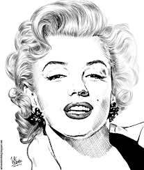 Ink drawing of Marilyn Monroe