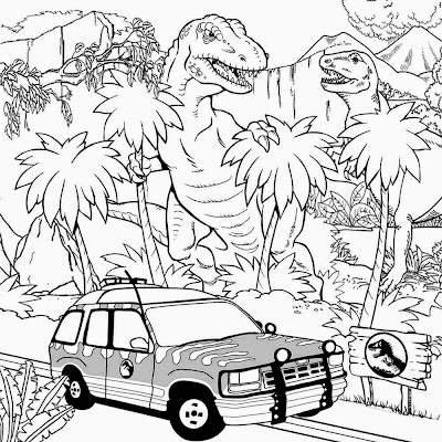 Free pintable big dinosaur t Rex Jurassic Park coloring pages adults realistic super hard colouring