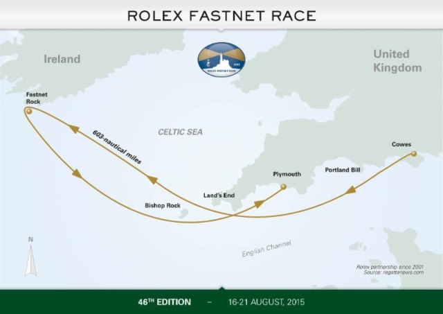 Chart graphic: Rolex Fastnet Race 2015