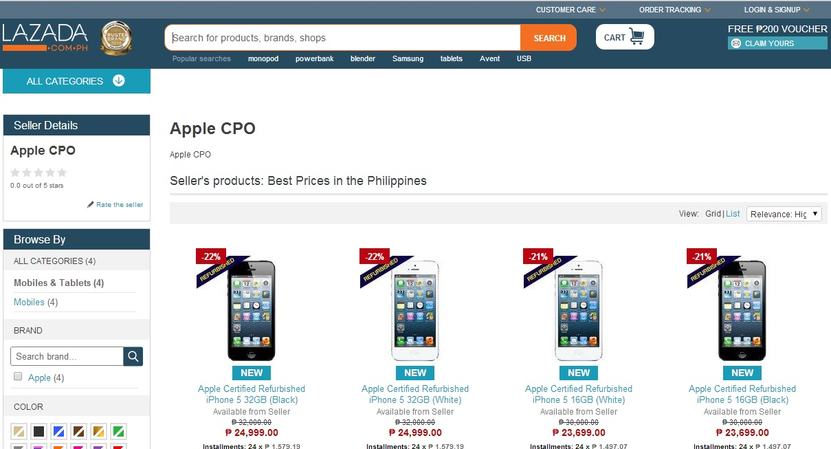 iPhone 5 Certified Pre-owned at Lazada Philippines