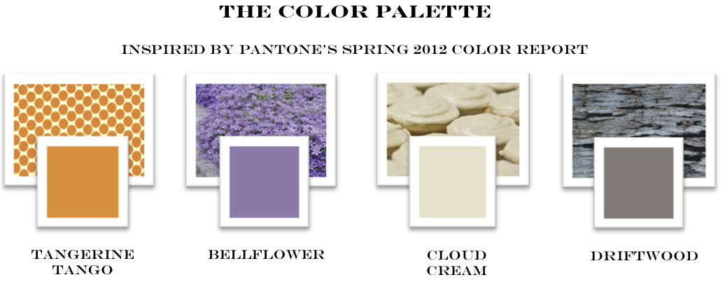 Proof that an unorthodox palette like tangerine purple gray and cream can