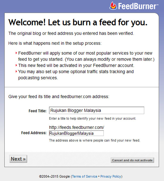 Cara Menggunakan Feedburner