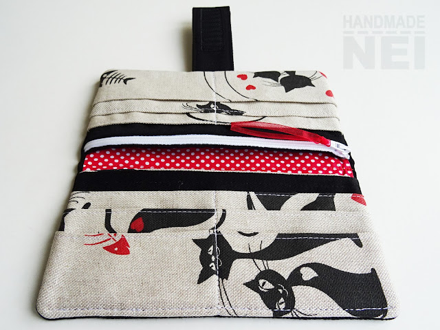 Handmade Nel: Черно портмоне от плат "Черни котки"