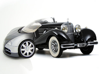 bugatti veyron and 1935 mercedes benz