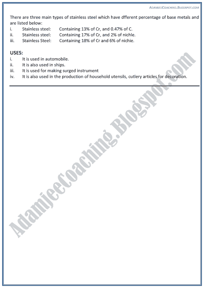 XII Chemistry Notes - D Block Elements