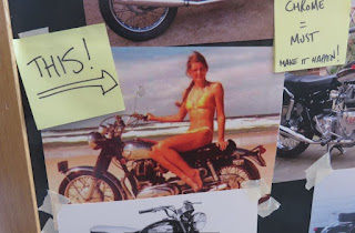 Photo of girl in swimsuit sitting on motorcycle is labelled THIS!