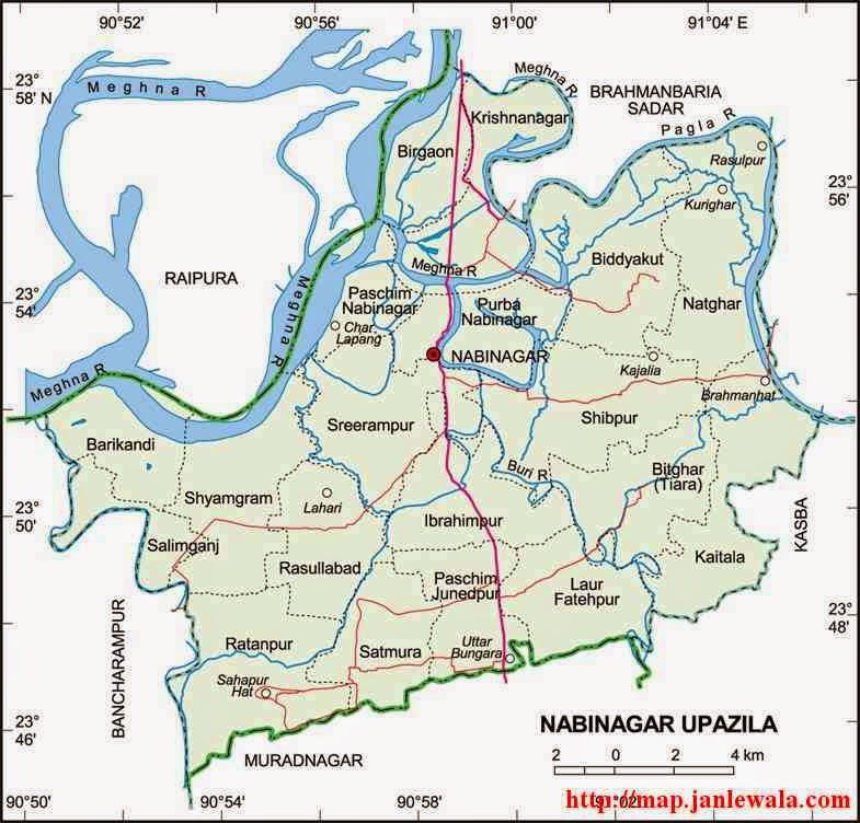 nabinagar upazila map of bangladesh