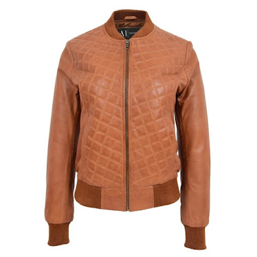 TAN DIAMOND QUILTED FITTED JACKET