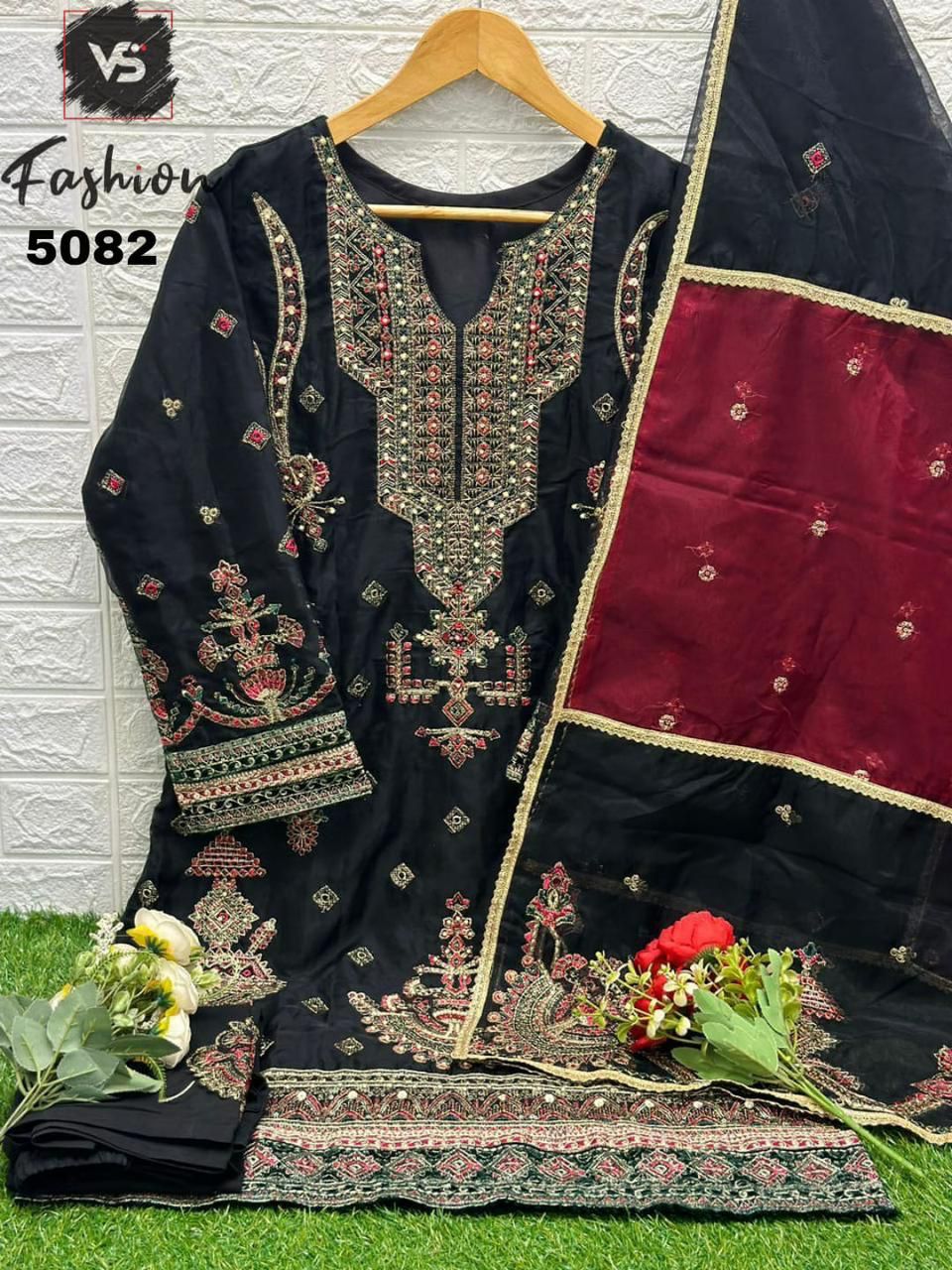 5082 Vs Fashion Organza Embroidery Work Pakistani Readymade Suits