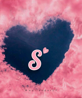 Lovely Pink Heart clouds a to z Letters DP for WhatsApp