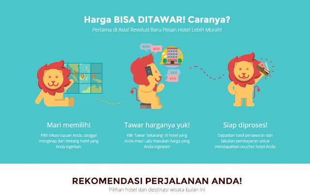 Sekarang Mudah !!! MEMESAN KAMAR HOTEL dan MENAWAR HARGANYA secara online