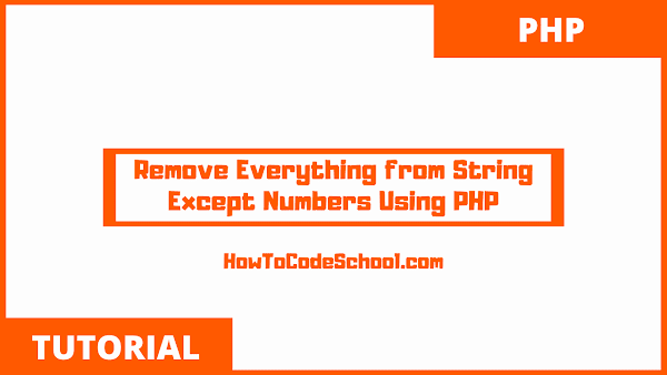 Remove Everything from String Except Numbers Using PHP