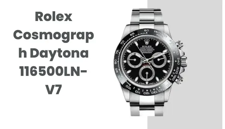 Photo of Rolex Cosmograph Daytona 116500LN-V7 with a white background in gray