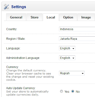 Set default currencies Opencart