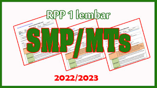 RPP 1 Lembar SMPMTs Kelas 7 8 9 Kurikulum 2013 Revisi 2022 Kurikulum Merdeka Belajar