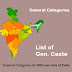 General caste list in up, Bihar, Rajasthan, Uttarakhand, Punjab and other state