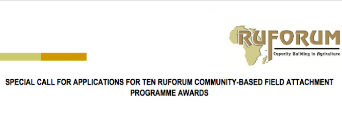 RUFORUM Community- Based Field Attachment Programme Award for Graduate students – (USD$4,000 grant) 2018 