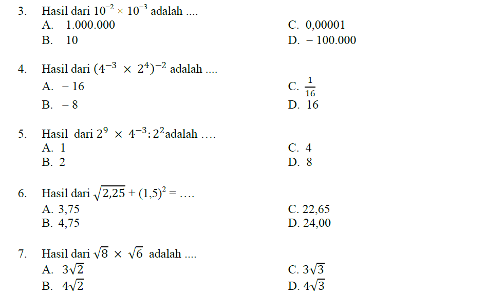 Berikut ini penulis sajikan Soal UlanganYang saya Susun Bagi Pembaca   Matematika