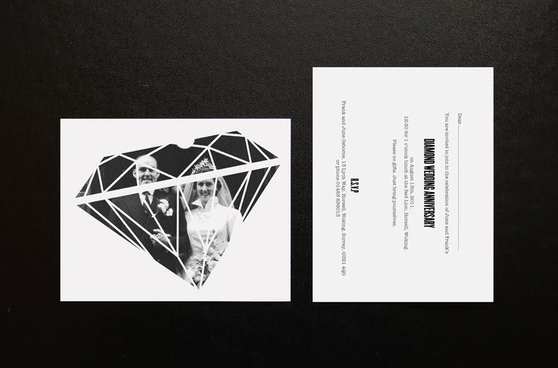 Diamond wedding anniversary invitation design for my Grandparents
