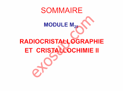 Cours Radiocristallographie et Cristallochimie II smc s5 FSK