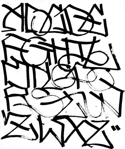 Graffiti Alphabet Styles A-z. Black Graffiti Alphabet