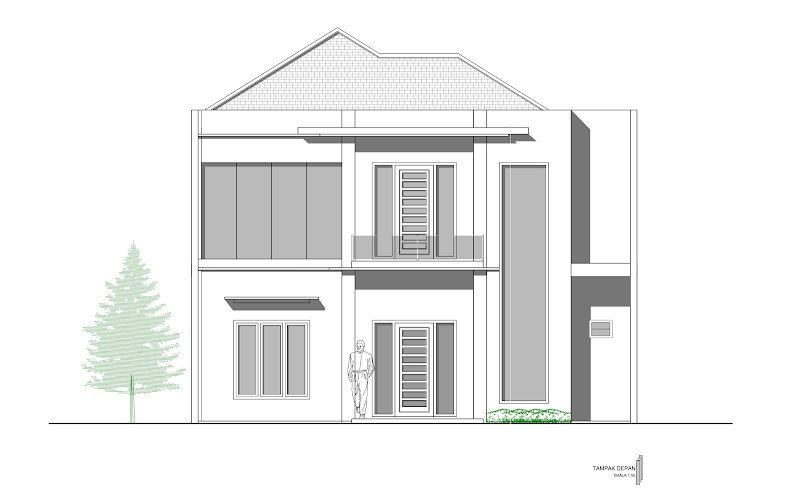 Terpopuler 16+ Tampak Depan Rumah Minimalis Autocad