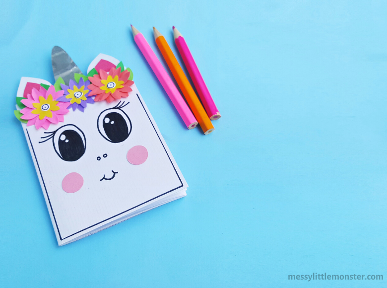 DIY notebook unicorn craft