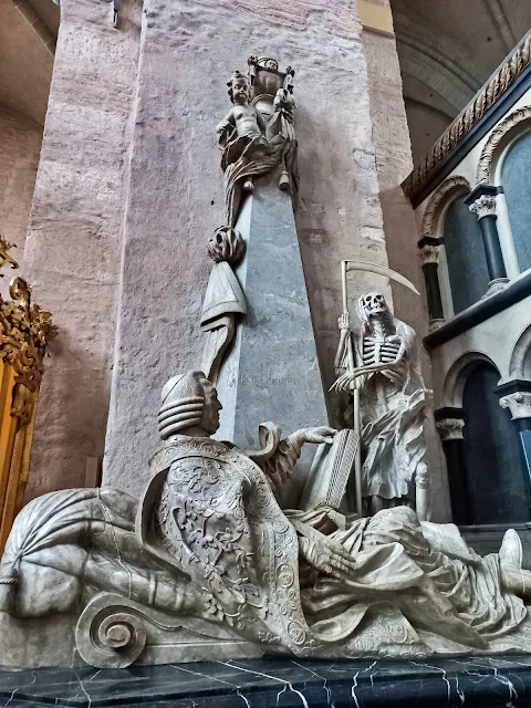 Statues inside the St. Peter's Cathedral in Trier, Germany