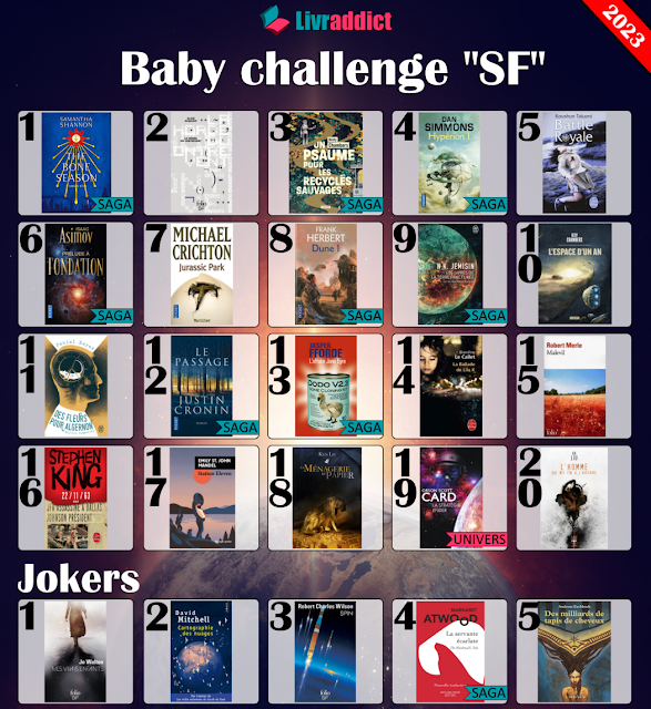 Baby challenge SF Livraddict 2023 - liste de livres