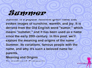 meaning of the name "Summer"