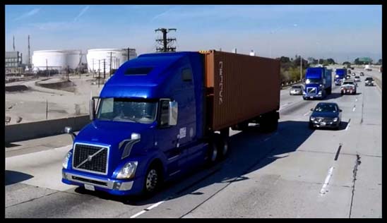 Volvo Trucks Platooning on a skidpad