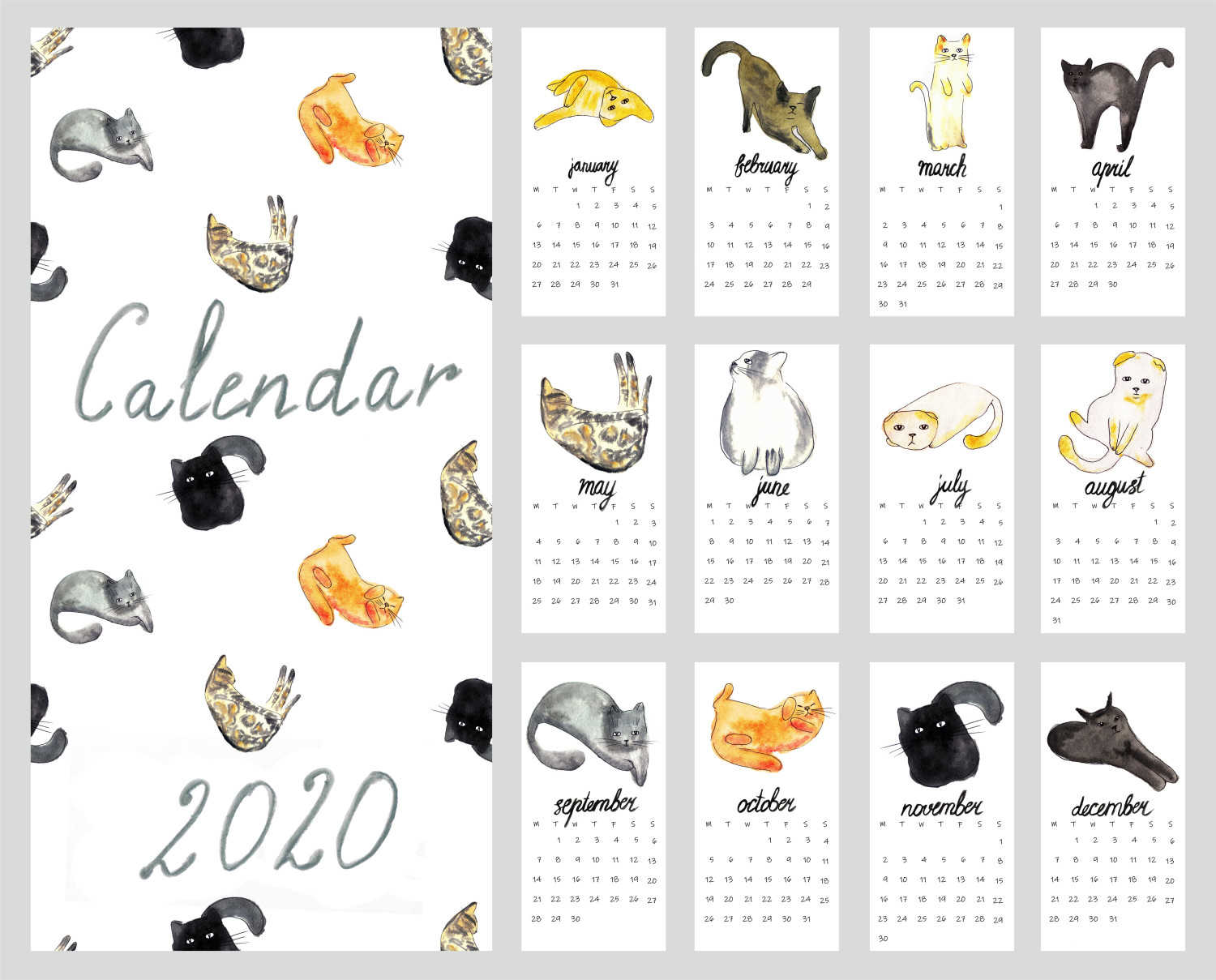 kalendar kartun kucing